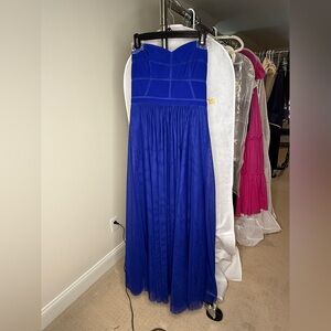 JS Collections Blue Illusions Sweetheart Neckline Strapless Gown